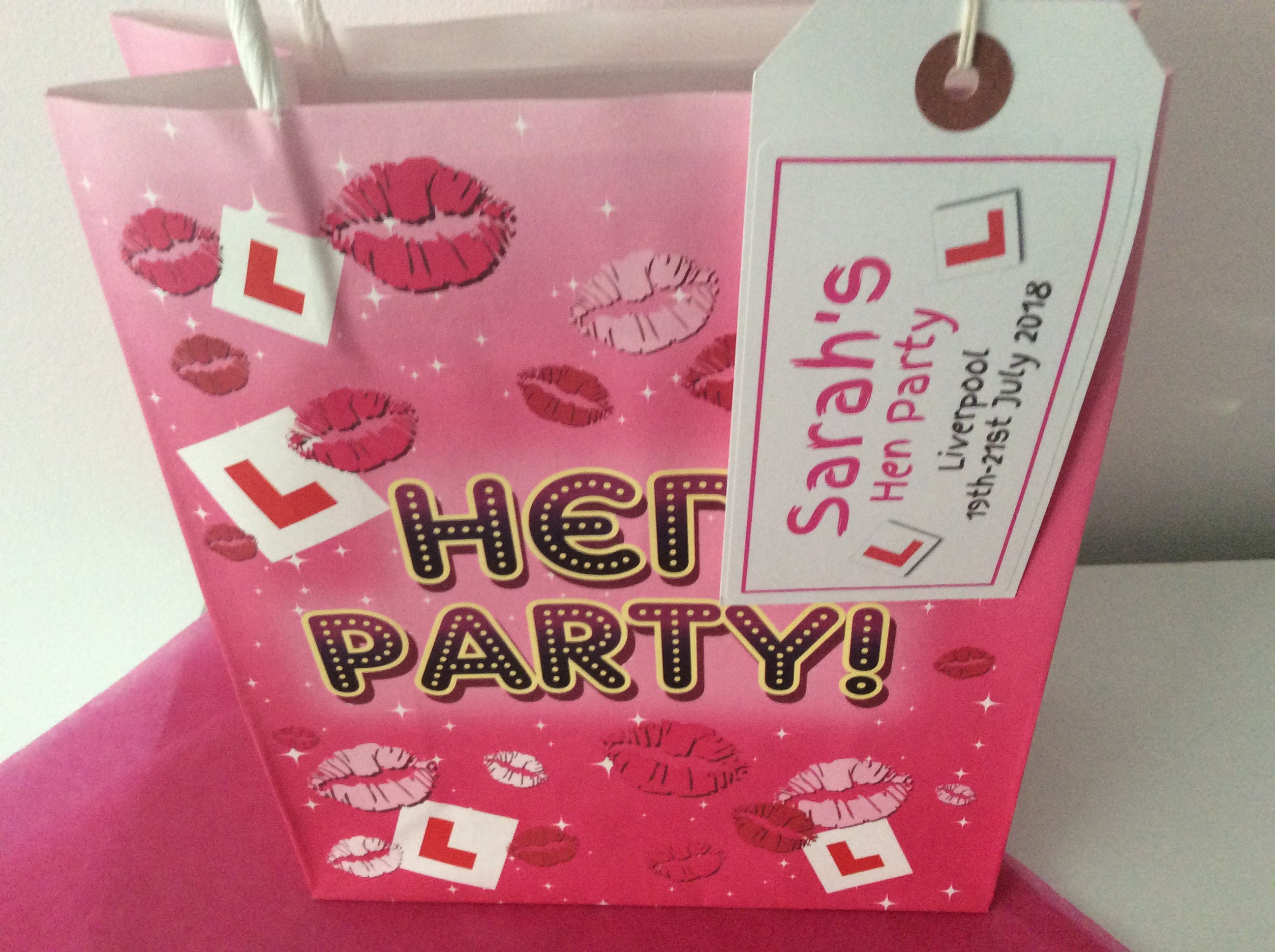 Personalised Filled Hen Party Night Bag with choice of novelty fillers