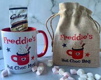 Personalised Hot Chocolate Coffee Mug | Hot Chocolate Kit Bag | Valentine's Day | Birthday Gift