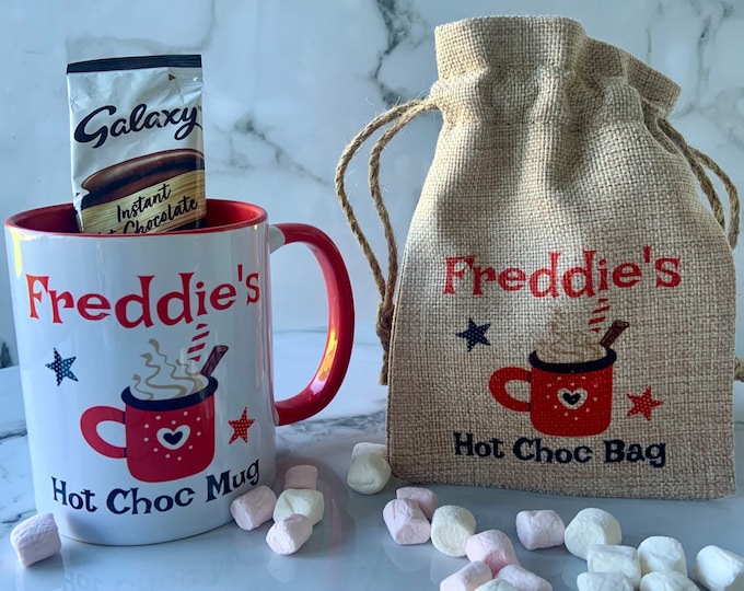 Personalised Hot Chocolate Coffee Mug | Hot Chocolate Kit Bag | Valentine's Day | Birthday Gift