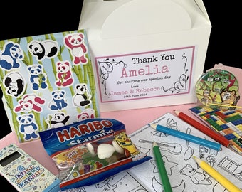 Personalised Children's Wedding Christening Birthday Activity Box - complete with activity pack, sweets & tissue paper