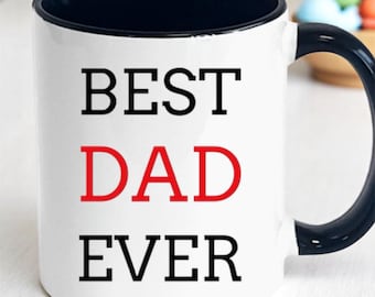 Father’s Day Gift Mug | Best Dad Black Handle Inner Mug | Fathers Day Coffee Cup | Birthday Mug for Dad