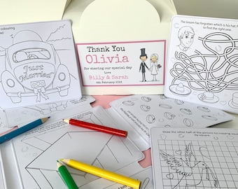 Personalised Children's Wedding Activity Box - with tissue paper and activity pack
