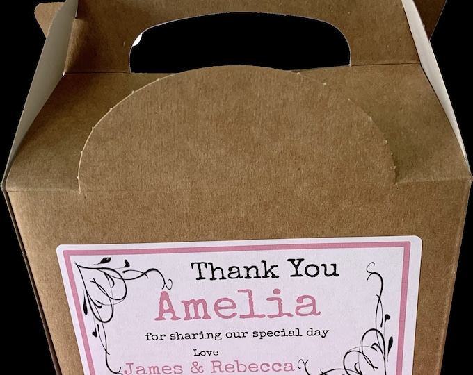 Personalised Children's Wedding Kraft Brown Box - complete with tissue paper