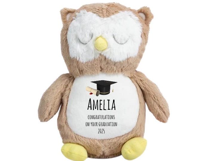 Personalised Graduation Owl Plushie | Graduate Plush Soft Toy Gift | Wise Owl