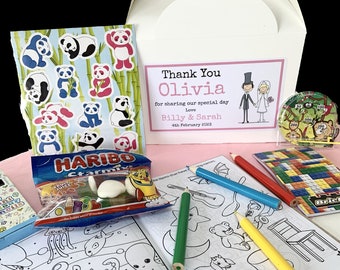 Personalised Children's Wedding Activity Box - complete with activity pack, sweets & tissue paper