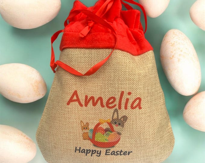 Personalised Easter Egg Gift Bag | Easter Bunny Bag | Easter Egg Hunt Bag