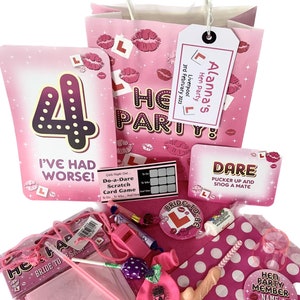 Personalised Filled Hen Party Night Bag - with choice of novelty fillers