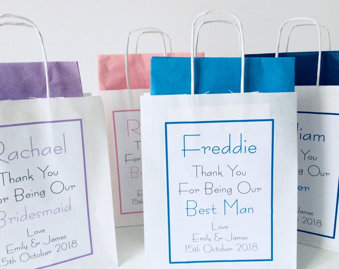 Personalised Vintage Style Wedding Favour Christening Gift Bag