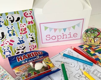Personalised Children's Wedding Christening Birthday Activity Box - with activity pack, sweets & tissue paper
