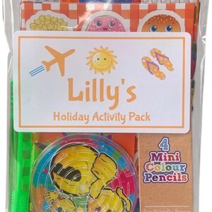 Personalised Children's Holiday Travel Activity Pack with sweets A6 SIZE image 5