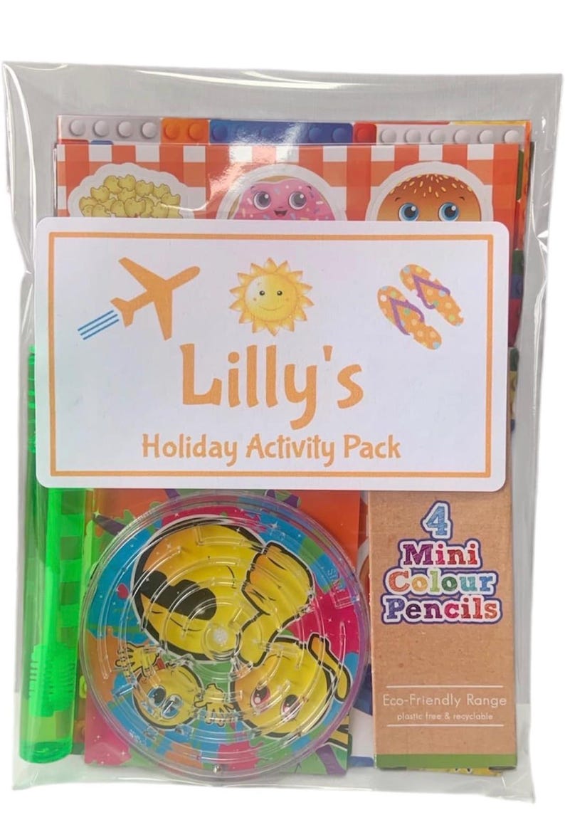 Personalised Children's Holiday Travel Activity Pack with sweets A6 SIZE image 5