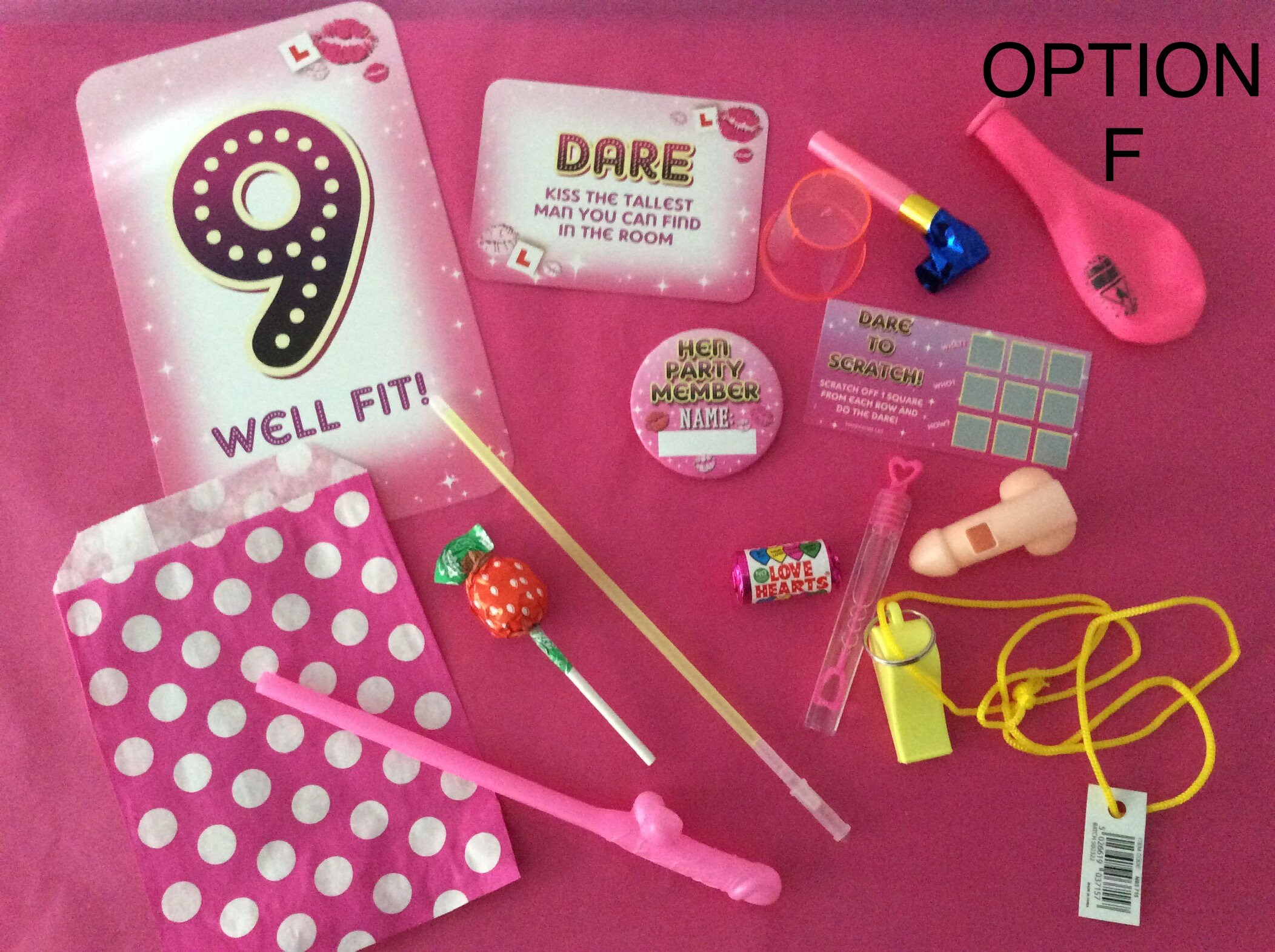 Personalised Filled Hen Party Night Bag with choice of novelty fillers