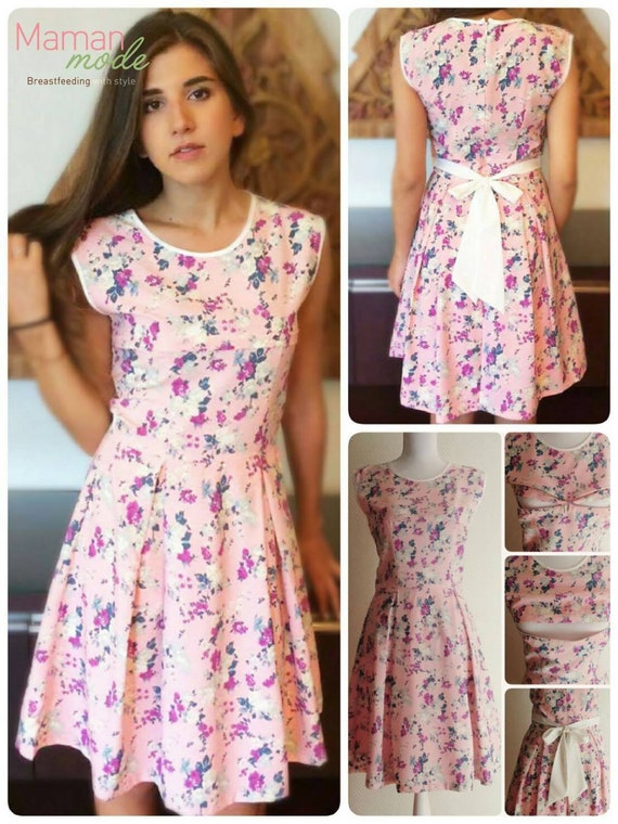 Clearance Sales! New Stylish Practical Breastfeeding Nursing Baby Pink Flower High Tea Christening Baptism Wedding Guest Party Vintage Dress Clearance Sales! New Stylish Practical Breastfeeding Nursing Baby Pink Flower High Tea Christening Baptism Wedding Guest Party Vintage Dress