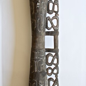 Asmat Drum Tribal Artifact Hand Carved Sculpture Irian Jaya, New Guinea - Lot 40