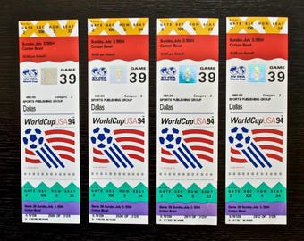 Original 4 Unused Tickets Game 39 FIFA World Cup USA94 Dallas Saudi Arabia vs Sweden