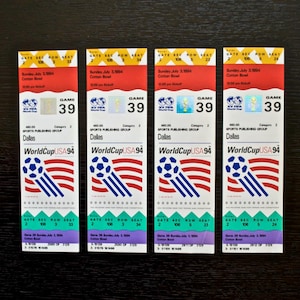 FIFA WorldCupUSA94 Game 39 Dallas Original Unused Four Tickets (July 3, 1994 SAU vs SWE)