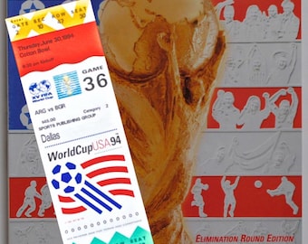 FIFA94 World Cup Dallas Venue Program Elimination Round Edition with 1 Game 36 Ticket