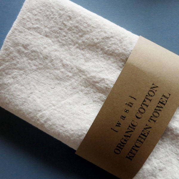 Organic Cotton Kitchen Towel, tea towel, holiday gifts, rustic kitchen decor, organic tea towel, undyed cotton, utility, modern home