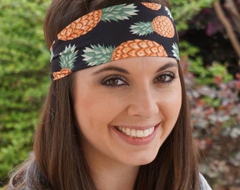 Pineapples | Fitness Headband | Yoga Headband | Workout Headband | Wide Headband | Running Headband | Crossfit | Buy Any 4, Get 1 Free!