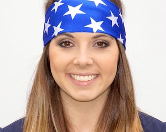 Stars | Fitness headband | Yoga headband | Workout headband | Running headband | USA Headband | 4th of July | Buy Any 4, Get 1 FREE!