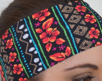 Wide Sweatband for Women Hawaiian Fall Workout Sweatband Gym Sweatband Yoga Sweatband Moisture Wick Sweatband for Running Sweatband Nonslip