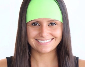 Green Neon | Fitness Headband | Yoga Headband | Fashion Headband | Stretchy Spandex | Non-slip Headband | Bandana | Buy Any 4, Get 1 Free!