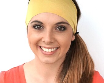 Gold Solid | Fitness headband | Yoga headband | Workout headband | Running headband | Wide Headband | Non-slip | Buy Any 4, Get 1 FREE!