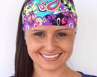 Hippie Flowers | Fitness headband | Yoga headband | Workout headband | Spandex | Running headband | Bright Bandana | Buy Any 4, Get 1 FREE!