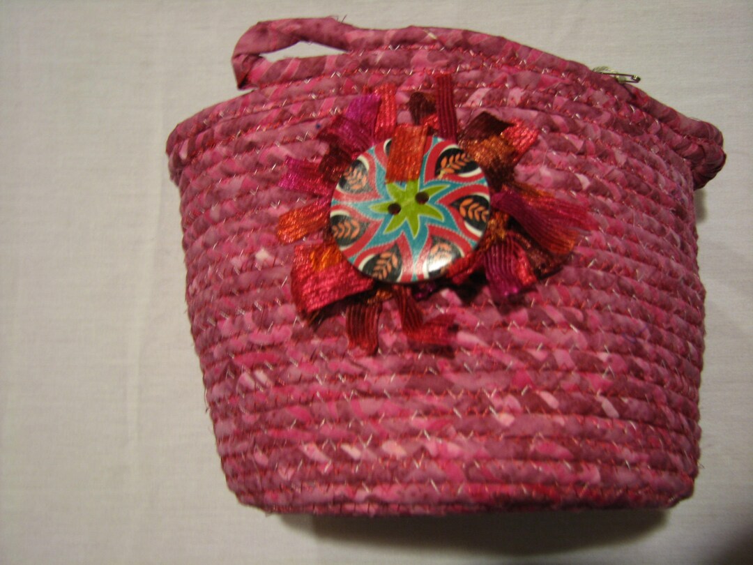 Coiled Rope Basket With Handles Etsy