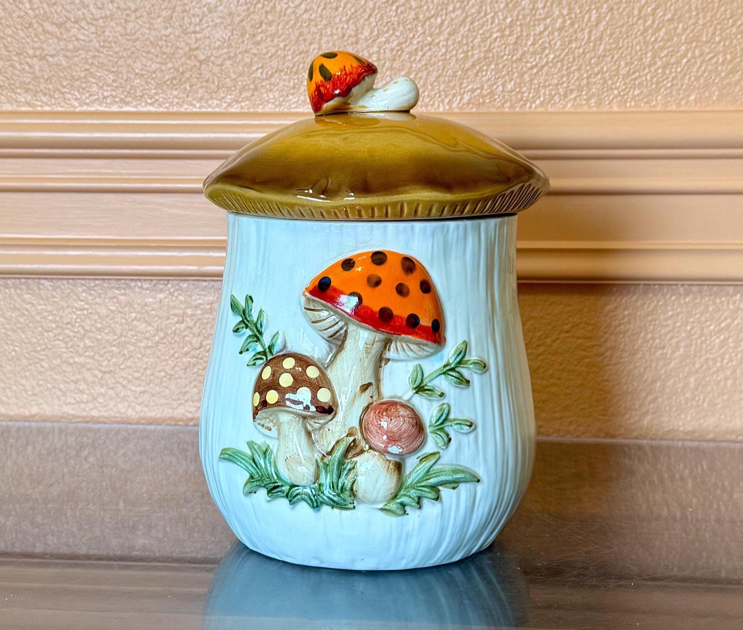 Vintage Merry Mushroom Large Canister Sears Japan - Etsy