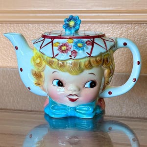 Vintage Lefton Kitschy Miss Dainty Teapot