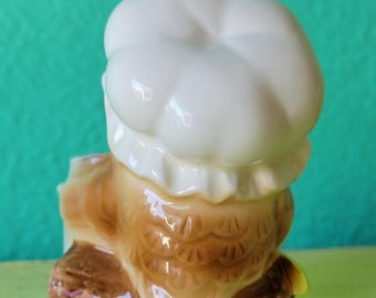 Vintage Josef Originals Owl Salt and Pepper Shakers and Toothpick