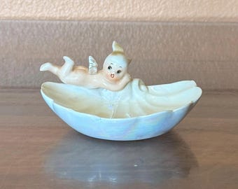 Vintage Bradley Cherub Soap Dish Pearlescent Japan