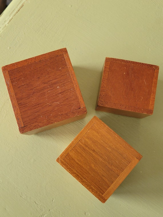Trio of Trinket Boxes with Wood Inlay - image 8