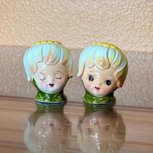 Vintage Kitschy Lefton 1711 Honeybun Thumbelina Salt and Pepper Shakers