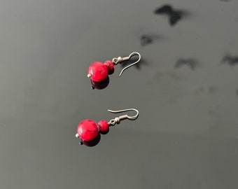 Boucles d’oreilles en corail rouge