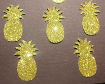 50 CT-Large 2 1/2, Gold Pineapple Confetti, Glittery Pineapple, Party Confetti, Bachelorette Party, Tropical Party Decorations, Summer Party
