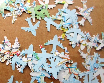 700 ct - Confeti de avión, decoraciones para baby shower con temática de viajes, baby shower de avión, primer cumpleaños de niño, decoración para fiesta de avión, avión