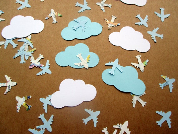 300 Ct Airplane And Cloud Confetti Travel Theme Baby Showers Etsy