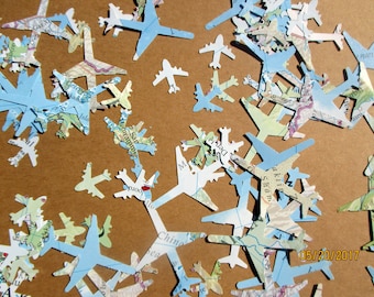 250 Ct, Airplane Confetti, Travel Theme Party, Bridal Shower Decorations, Wedding Party Supply, Atlas Confetti, Map Party, Retirement party,