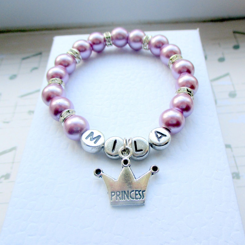 Pink Princess Bracelet Little Girls Jewelry Princess Gift Etsy