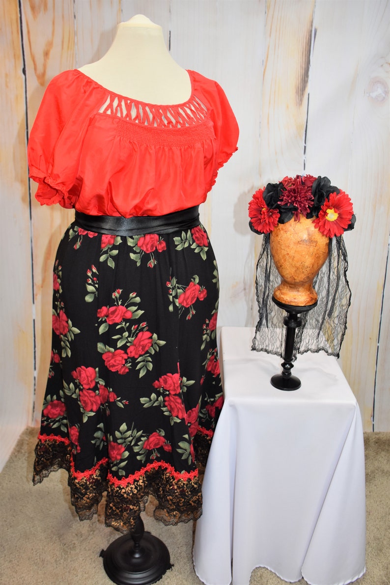 Day of the Dead Costume D\u00eda de los Muertos Mexican-Latino Style Costume-LARGE-X-LARGE L61