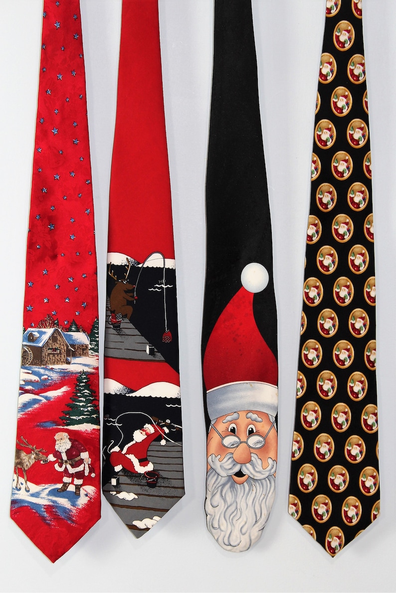 Vintage Necktie Lot Christmas Ties Cartoon Neckties N95