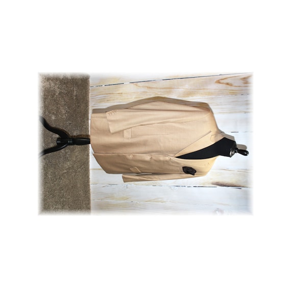 Tan Pinstripe Zoot Suit Jacket / 1920's-1940's Zoo
