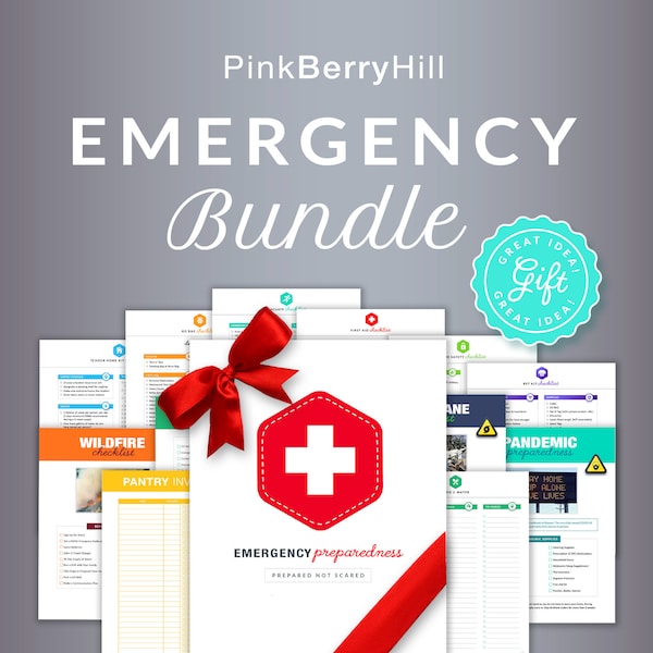 Printable Emergency Preparedness Bundle | Emergency Prep Binder | Emergency Planner