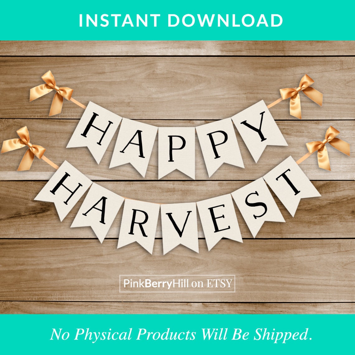 Happy Harvest Banner, Fall Party, Pumpkins, Home Decor, Thanksgiving ...