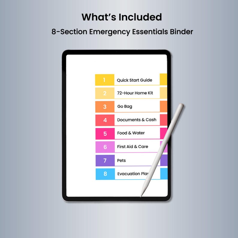 Emergency Binder Printable | Family Emergency Plan | Go Bag List ...