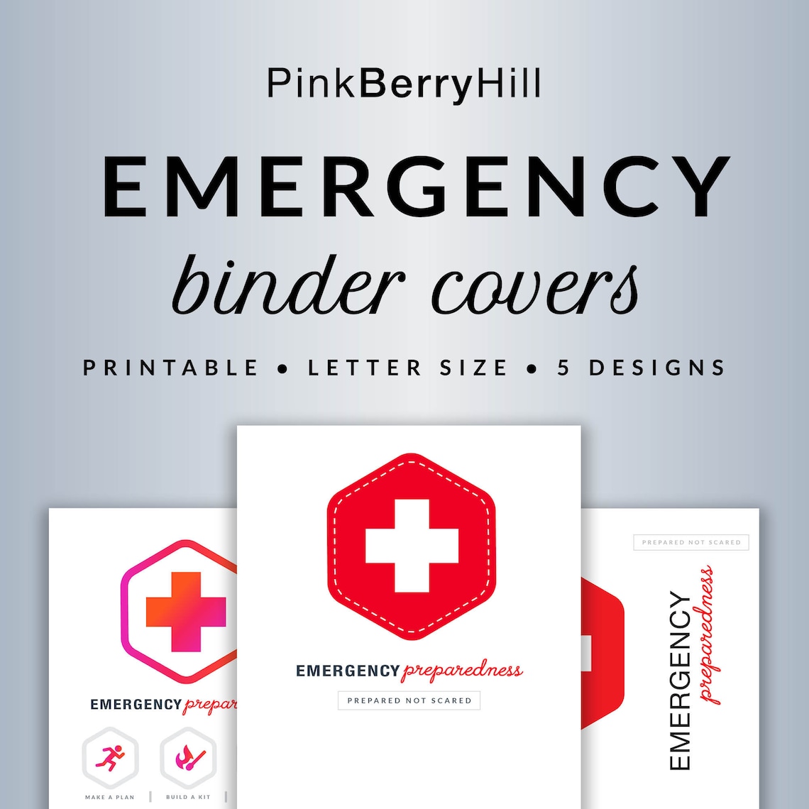 Printable Emergency Binder Covers Binder Covers Emergency Etsy