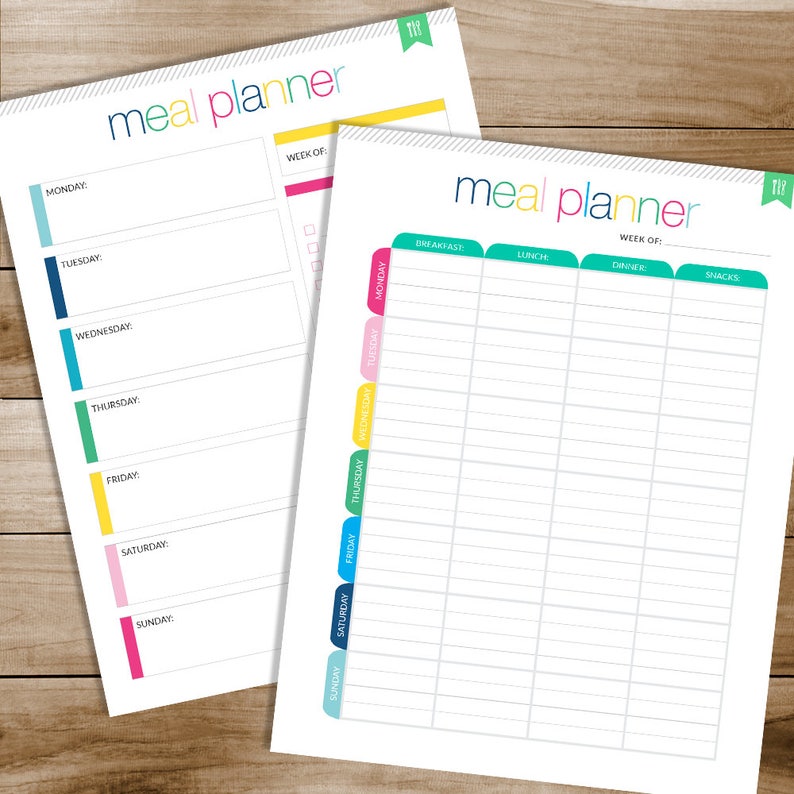 Monthly Menu Planner Meal Planning Daily Meal Planner - Etsy
