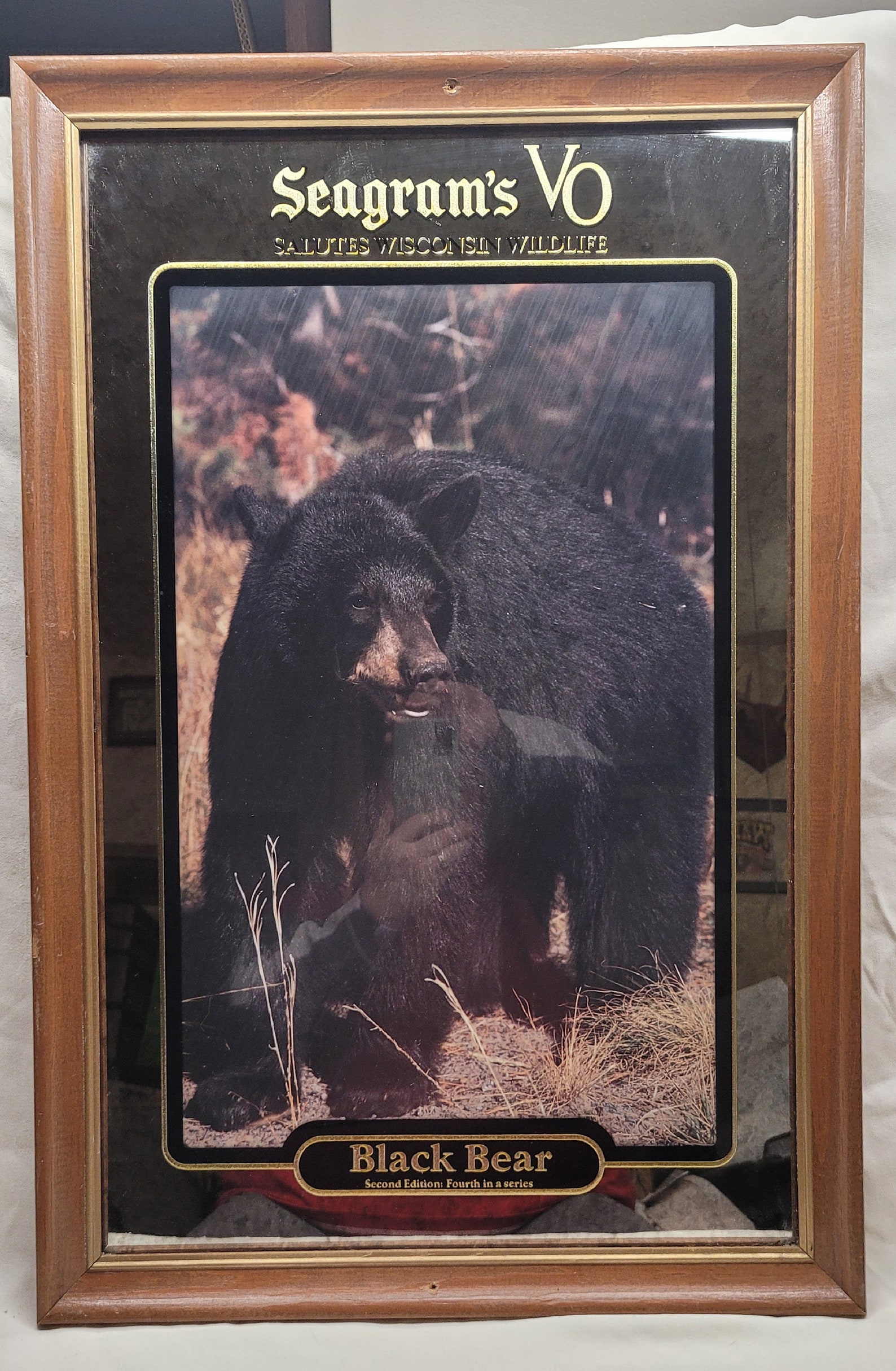 Seagram's Whisky VO Mirror Wisconsin Wildlife Black Bear Etsy